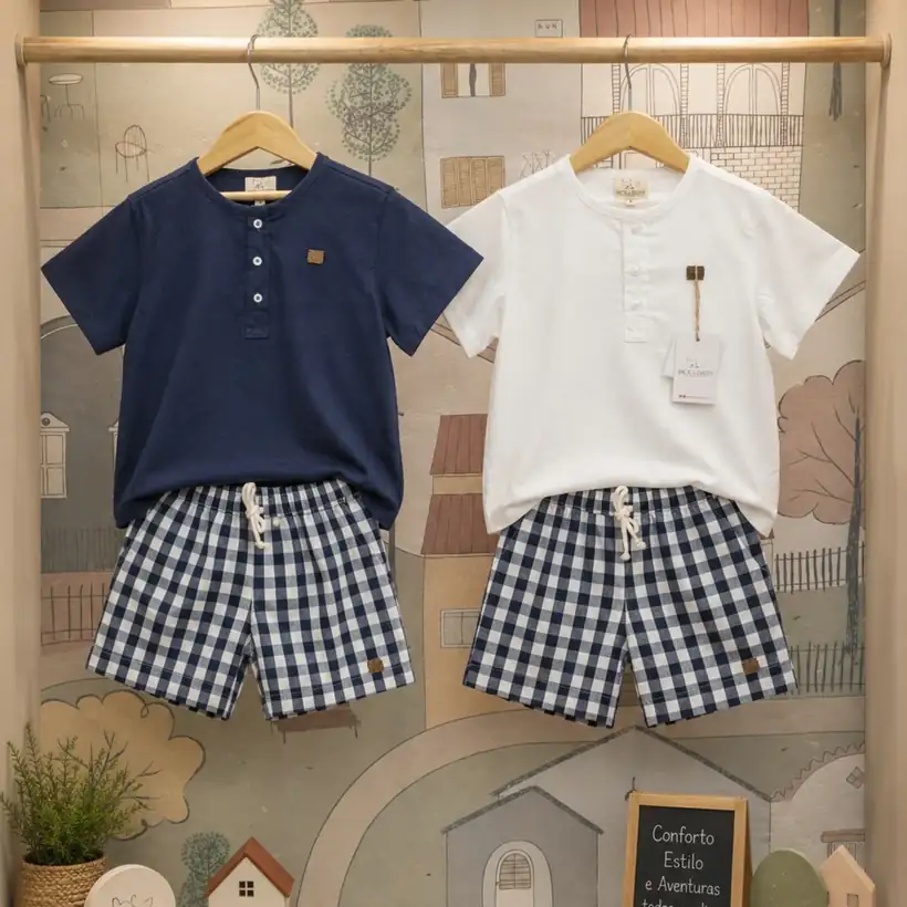 Conjunto Camiseta Xadrez